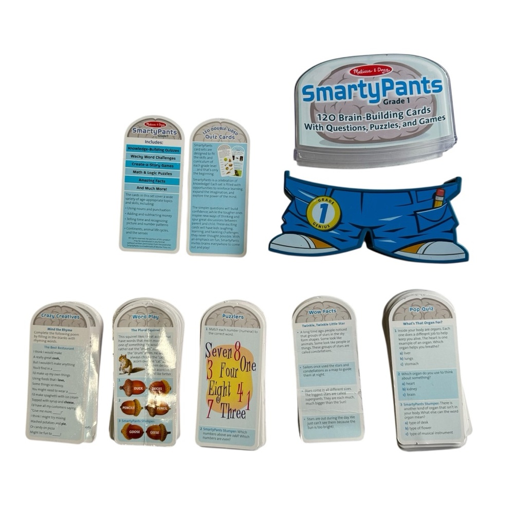 Smarty Pants Grade 1 Genius Melissa & Doug 120 Brain Building Cards Puzzles Game